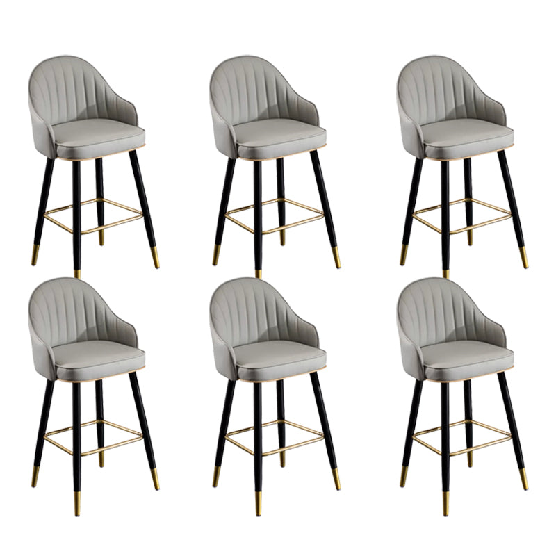 Modern Faux Leather Bar Chair Indoor Upholstered Bar Stool with Footrest