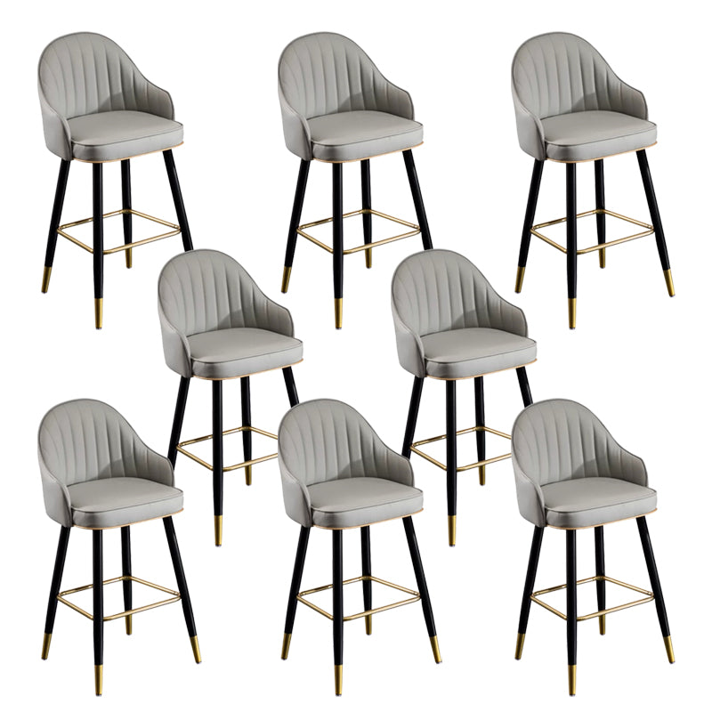 Modern Faux Leather Bar Chair Indoor Upholstered Bar Stool with Footrest