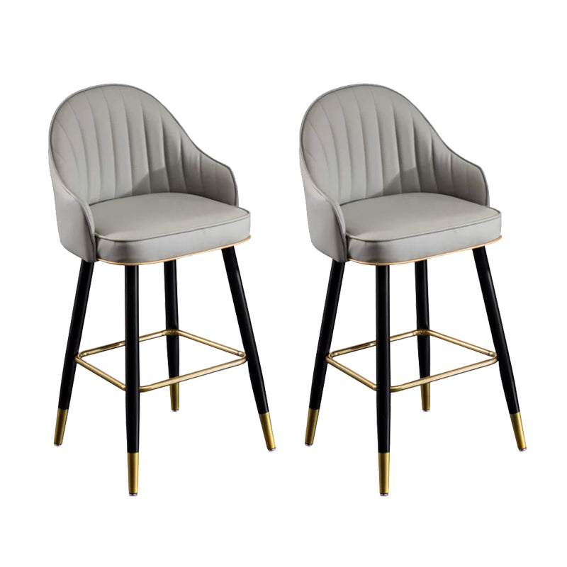 Modern Faux Leather Bar Chair Indoor Upholstered Bar Stool with Footrest