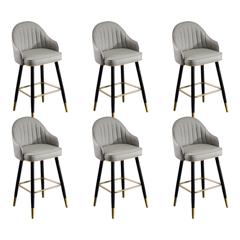 Modern Faux Leather Bar Chair Indoor Upholstered Bar Stool with Footrest