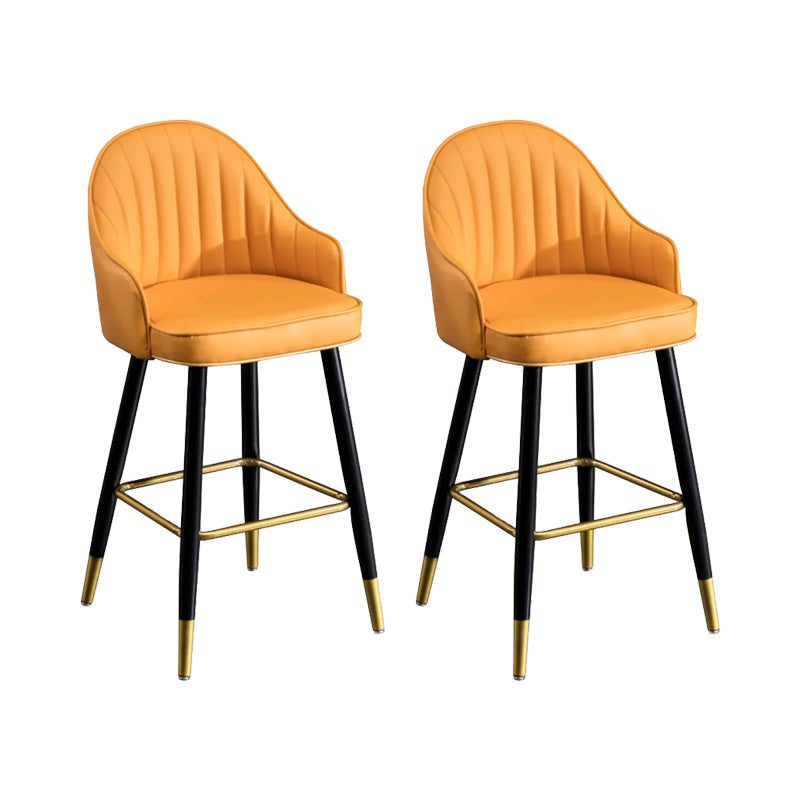 Modern Faux Leather Bar Chair Indoor Upholstered Bar Stool with Footrest