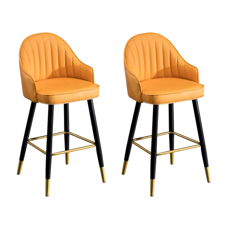 Modern Faux Leather Bar Chair Indoor Upholstered Bar Stool with Footrest