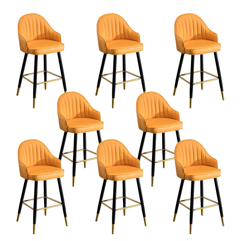 Modern Faux Leather Bar Chair Indoor Upholstered Bar Stool with Footrest