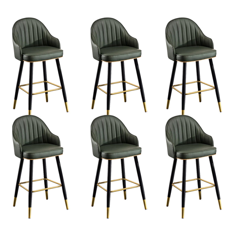 Modern Faux Leather Bar Chair Indoor Upholstered Bar Stool with Footrest