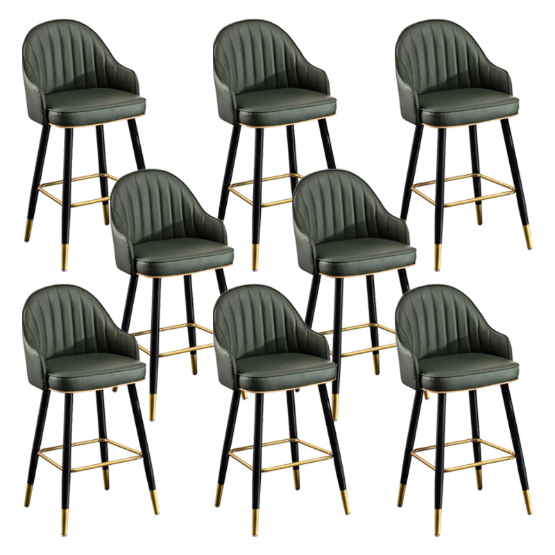 Modern Faux Leather Bar Chair Indoor Upholstered Bar Stool with Footrest