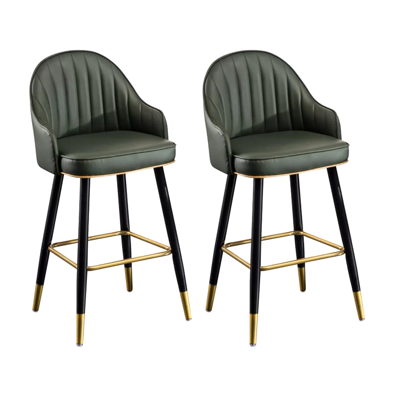 Modern Faux Leather Bar Chair Indoor Upholstered Bar Stool with Footrest