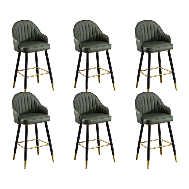 Modern Faux Leather Bar Chair Indoor Upholstered Bar Stool with Footrest