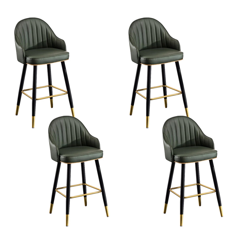 Modern Faux Leather Bar Chair Indoor Upholstered Bar Stool with Footrest