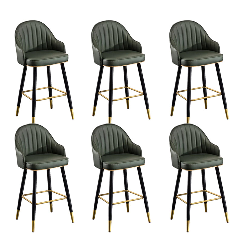 Modern Faux Leather Bar Chair Indoor Upholstered Bar Stool with Footrest