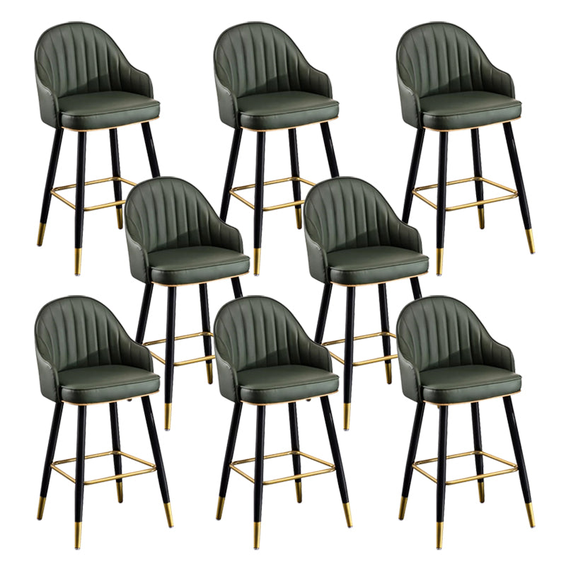 Modern Faux Leather Bar Chair Indoor Upholstered Bar Stool with Footrest