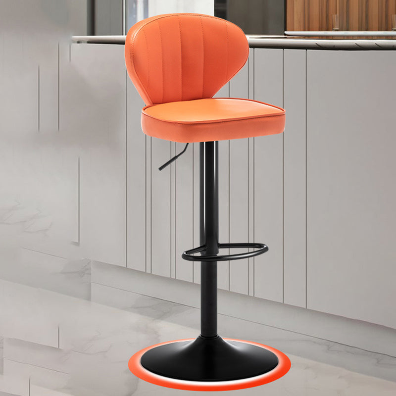 Home Swivel Adjustable Height Stool Modern Matte Finish Leather Barstool