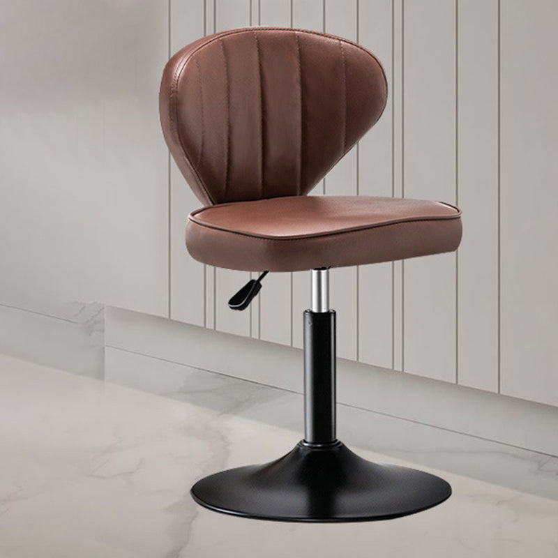 Home Swivel Adjustable Height Stool Modern Matte Finish Leather Barstool