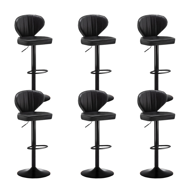 Home Swivel Adjustable Height Stool Modern Matte Finish Leather Barstool