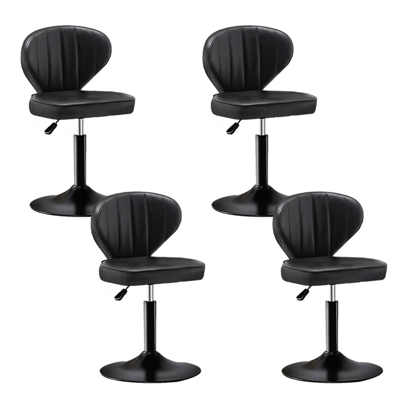 Home Swivel Adjustable Height Stool Modern Matte Finish Leather Barstool