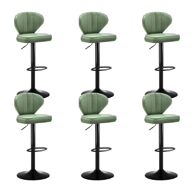 Home Swivel Adjustable Height Stool Modern Matte Finish Leather Barstool