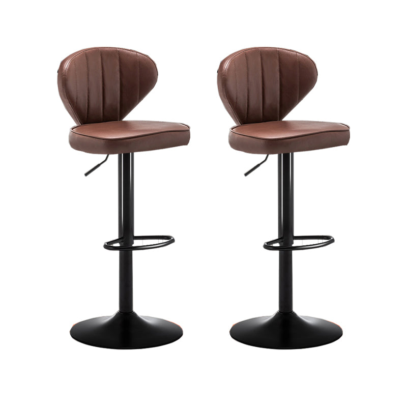 Home Swivel Adjustable Height Stool Modern Matte Finish Leather Barstool