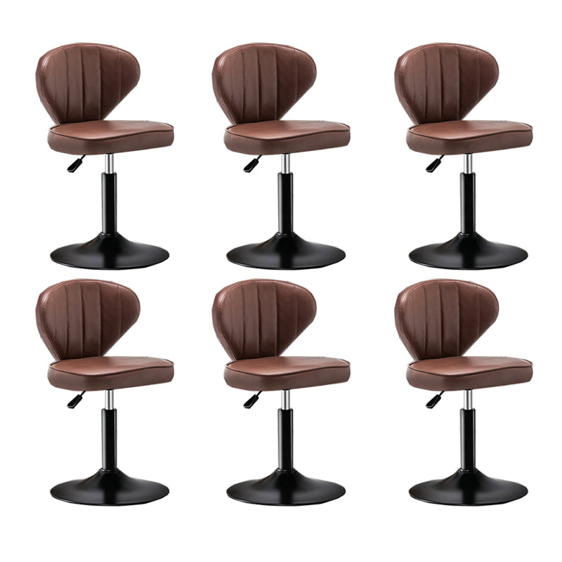 Home Swivel Adjustable Height Stool Modern Matte Finish Leather Barstool