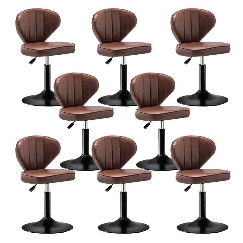 Home Swivel Adjustable Height Stool Modern Matte Finish Leather Barstool