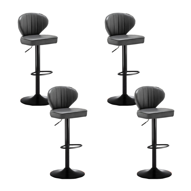 Home Swivel Adjustable Height Stool Modern Matte Finish Leather Barstool