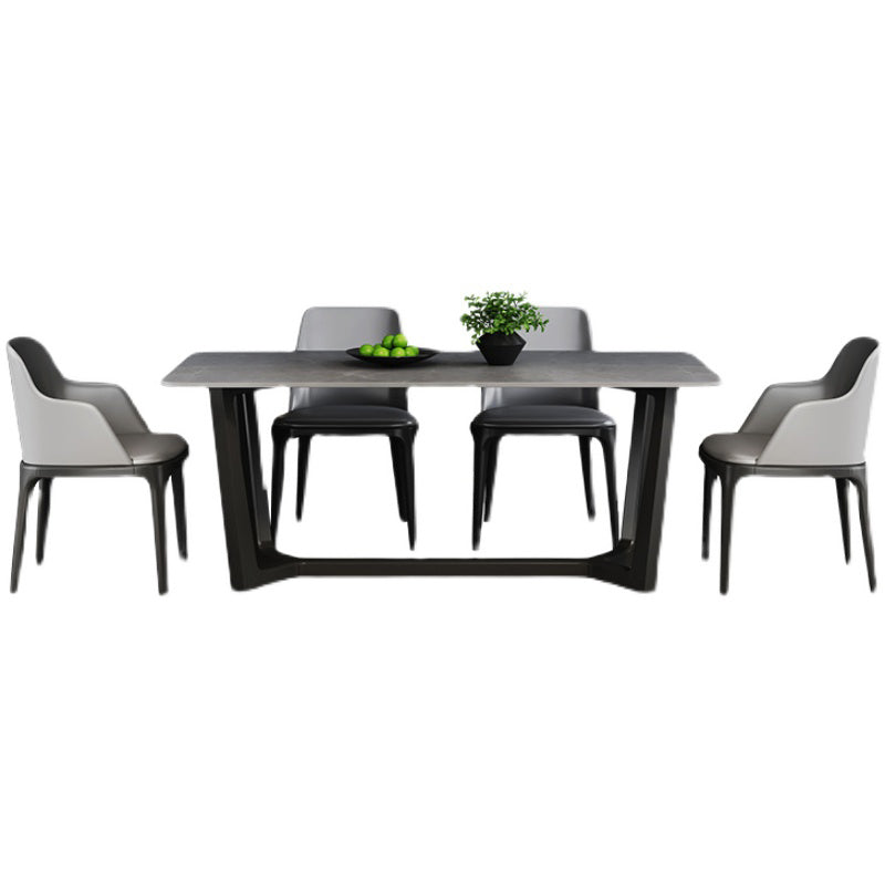 Grey Designer 1/2/5/6/7 Pieces Dining Table Set Rectangle Stone Dinette Set