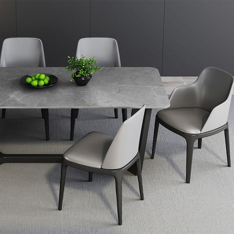 Grey Designer 1/2/5/6/7 Pieces Dining Table Set Rectangle Stone Dinette Set