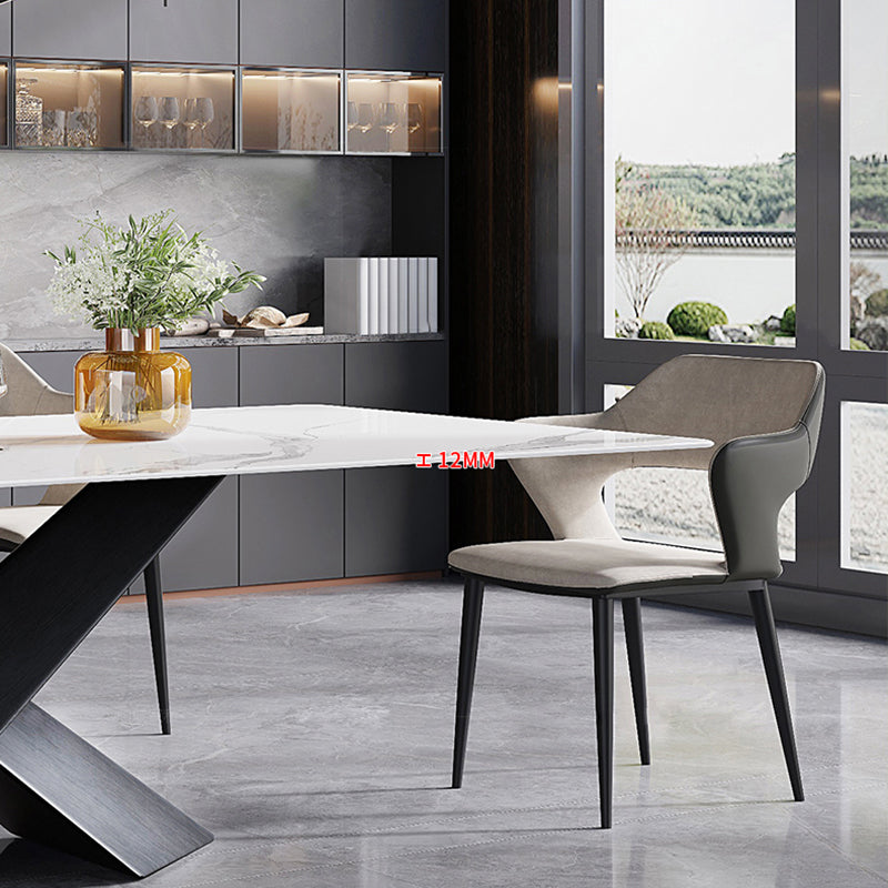 Modern Rectangle Sintered Stone Table Set 1/4/5 Pieces Dining Set