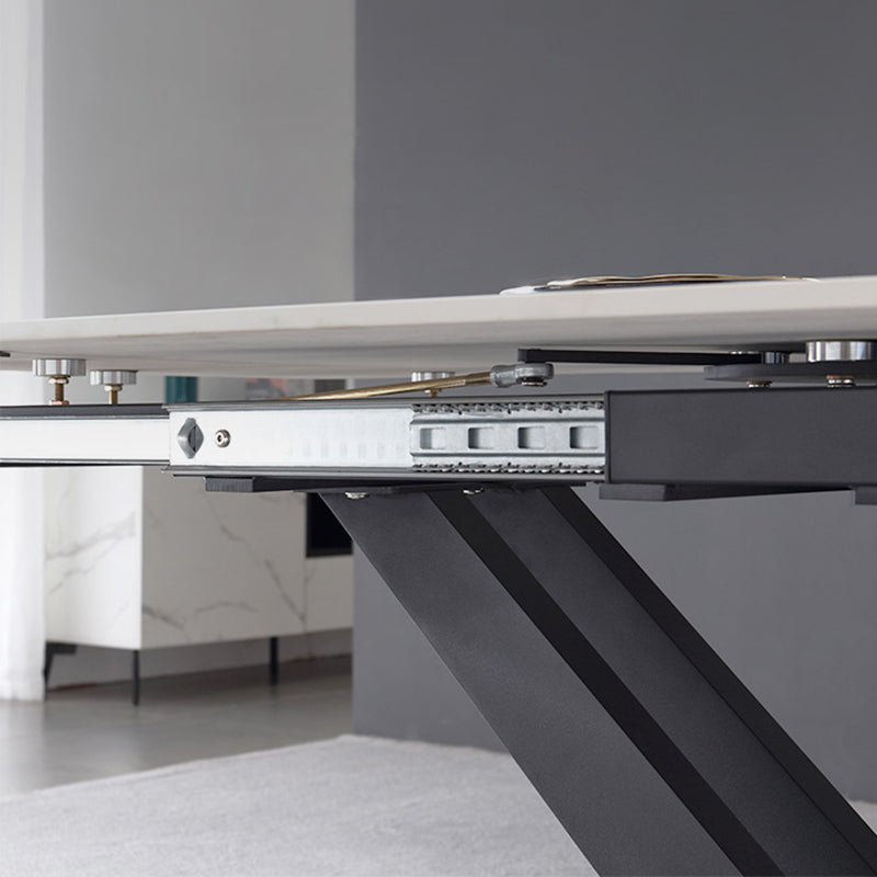 Modern Adjustable 1/4/5/7 Dining Table Set Rectangle Indoor Dinette Set in White