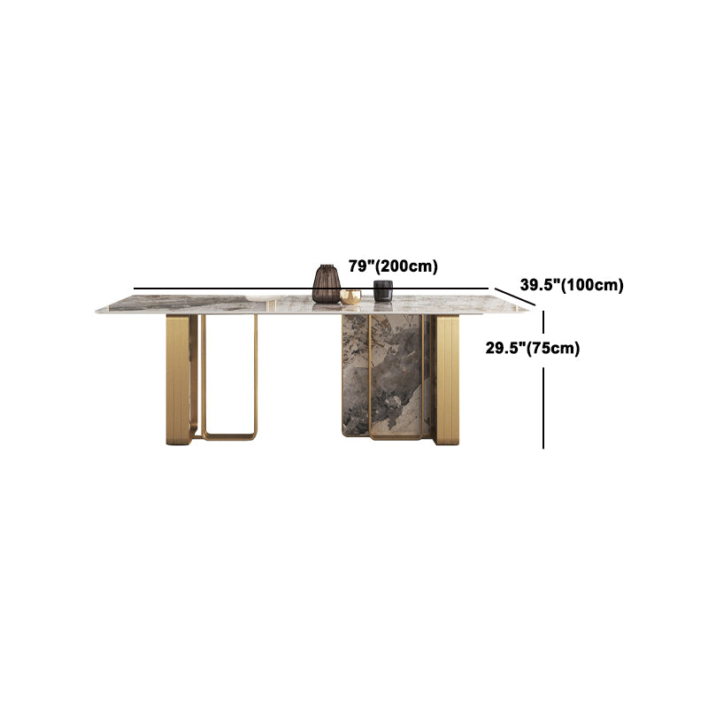 Nordic Glam Rectangle Sintered Stone Table Set 1/4/5/6/8 Pieces Dining Set