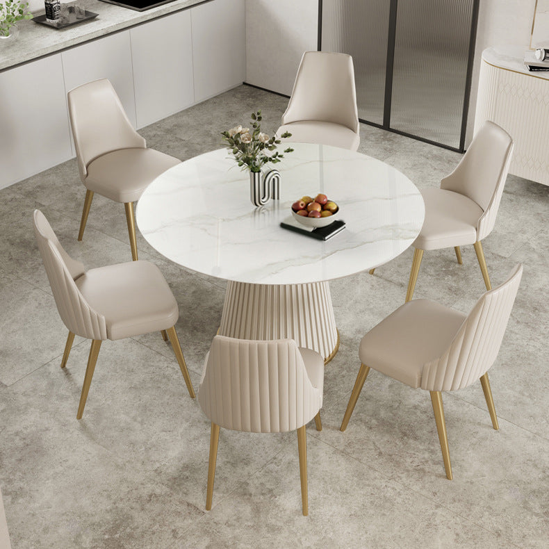 Nordic Glam Rectangle Sintered Stone Table Set 1/2/3/5/7 Pieces Dining Set