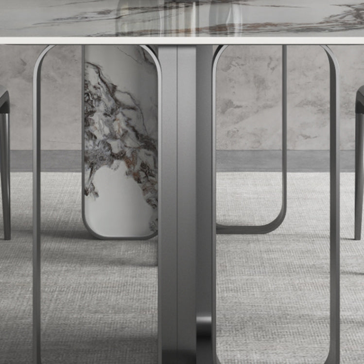 Modern Style Rectangle Sintered Stone Table Set 1/3/4/5 Pieces Dining Set