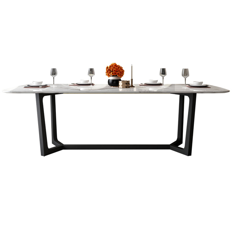 Modern Style Rectangle Sintered Stone Table Set 1/4/5/7 Pieces Dining Set