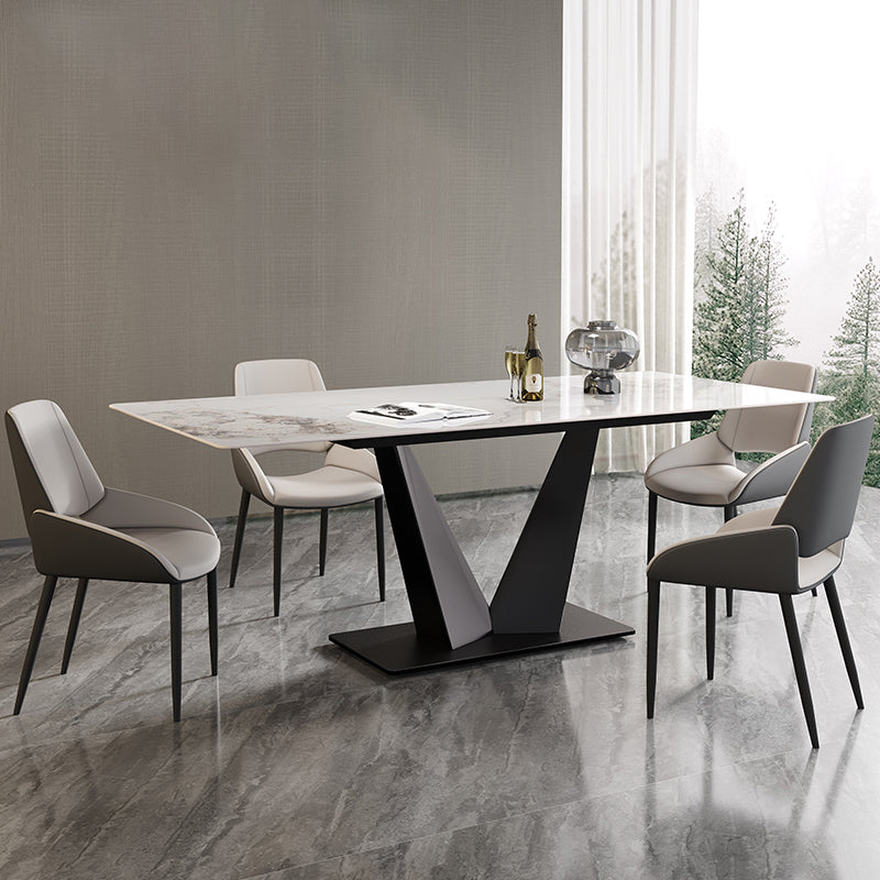 Modern Rectangle Sintered Stone Table Set 1/4/5/7 Pieces Dining Set