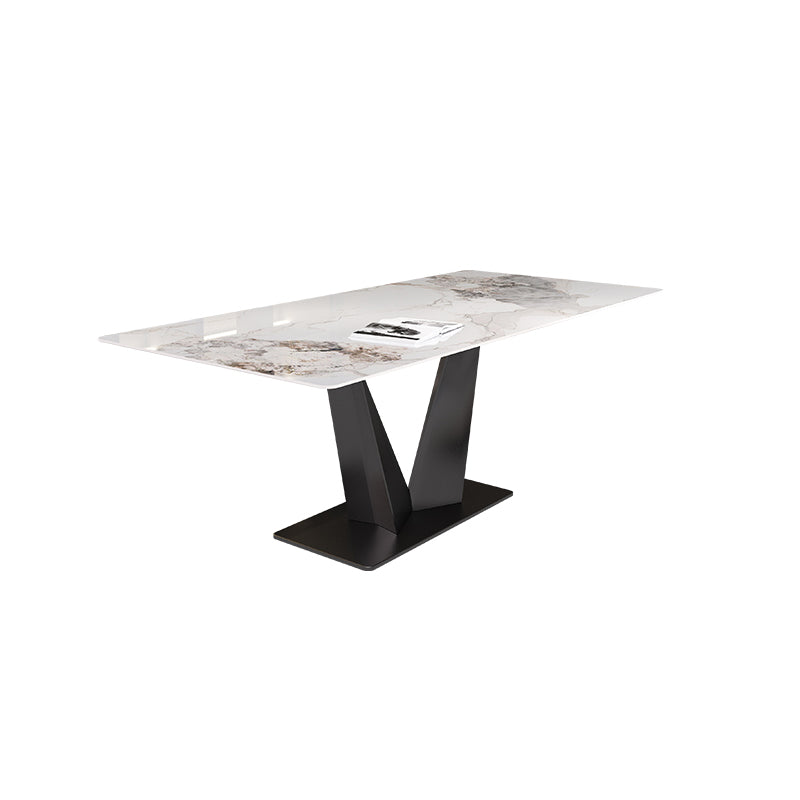 Modern Rectangle Sintered Stone Table Set 1/4/5/7 Pieces Dining Set