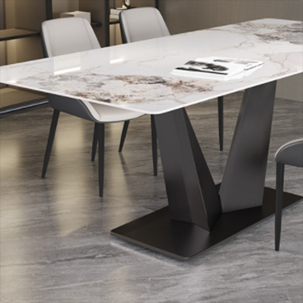 Modern Rectangle Sintered Stone Table Set 1/4/5/7 Pieces Dining Set