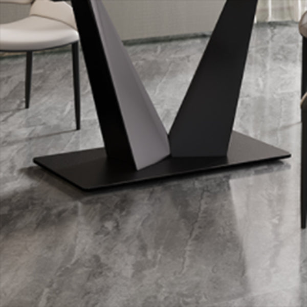 Modern Rectangle Sintered Stone Table Set 1/4/5/7 Pieces Dining Set