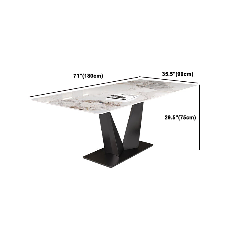 Modern Rectangle Sintered Stone Table Set 1/4/5/7 Pieces Dining Set