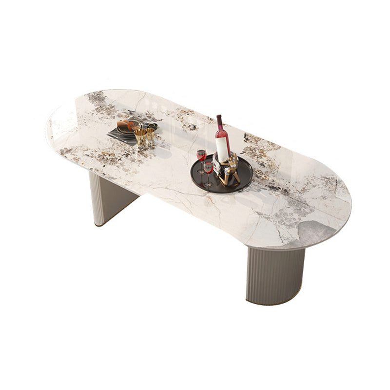 Glam Style Sintered Stone Dining Set Oval 1/3/4/5/7 Pieces Dining Set