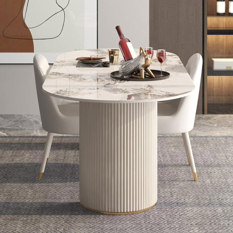 Glam Style Sintered Stone Dining Set Oval 1/3/4/5/7 Pieces Dining Set