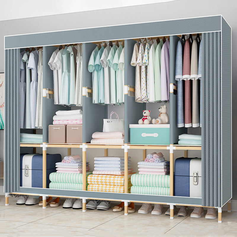 Contemporary Style Wardrobe Armoire Solid Wood Bedroom Wardrobe Closet with Shelves