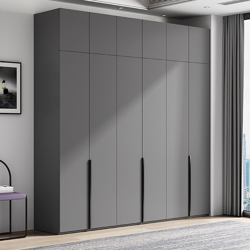 Gray Colour Wardrobe Armoire Wood Bedroom Wardrobe Closet with 1 Drawer