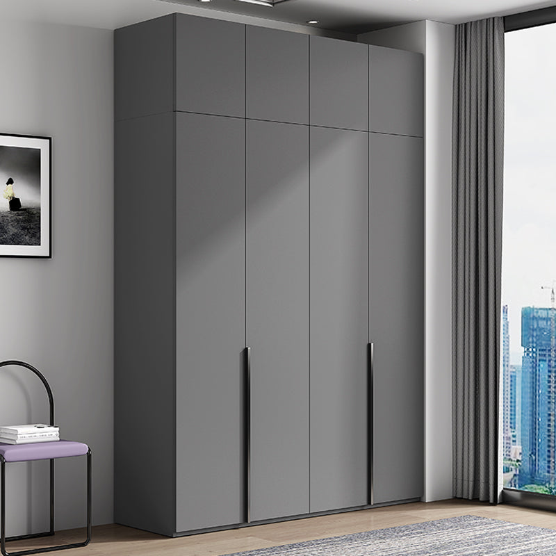 Gray Colour Wardrobe Armoire Wood Bedroom Wardrobe Closet with 1 Drawer