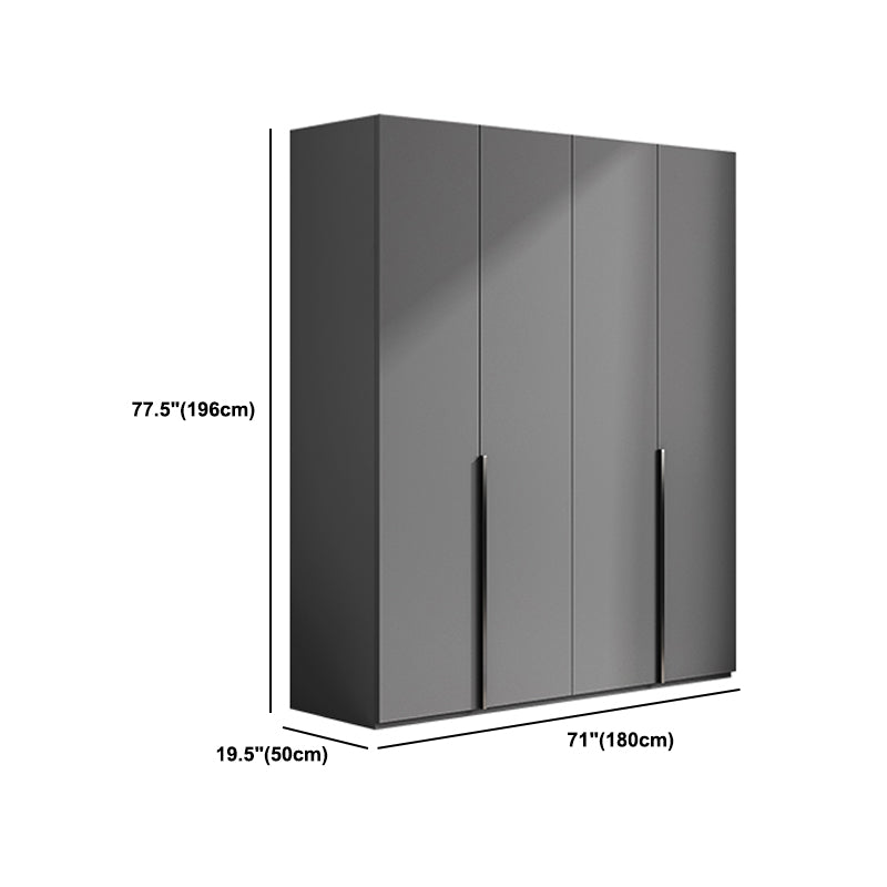 Gray Colour Wardrobe Armoire Wood Bedroom Wardrobe Closet with 1 Drawer