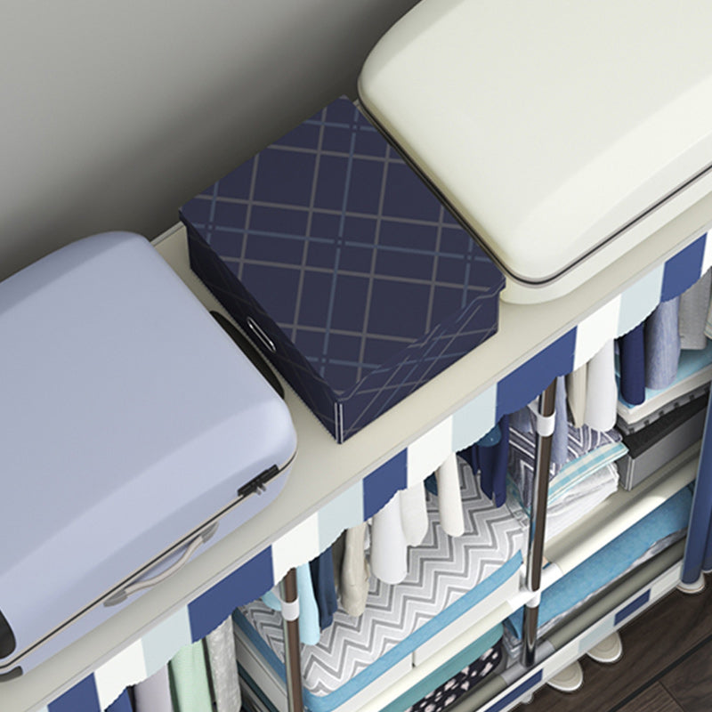 Contemporary Style Wardrobe Metal Bedroom Wardrobe Closet with Shelves