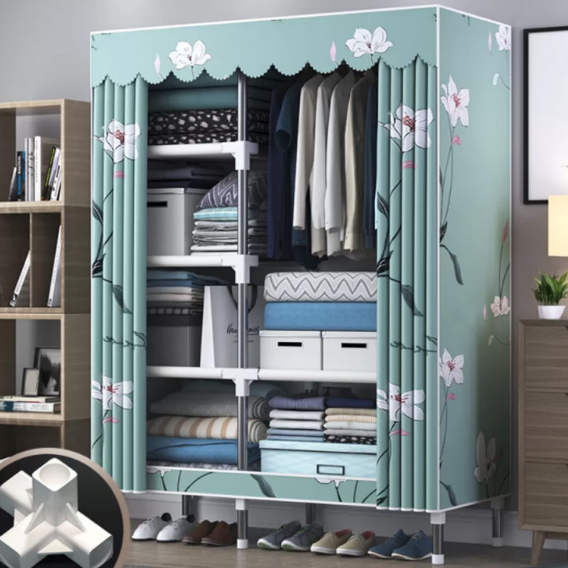 Contemporary Style Wardrobe Metal Bedroom Wardrobe Closet with Shelves