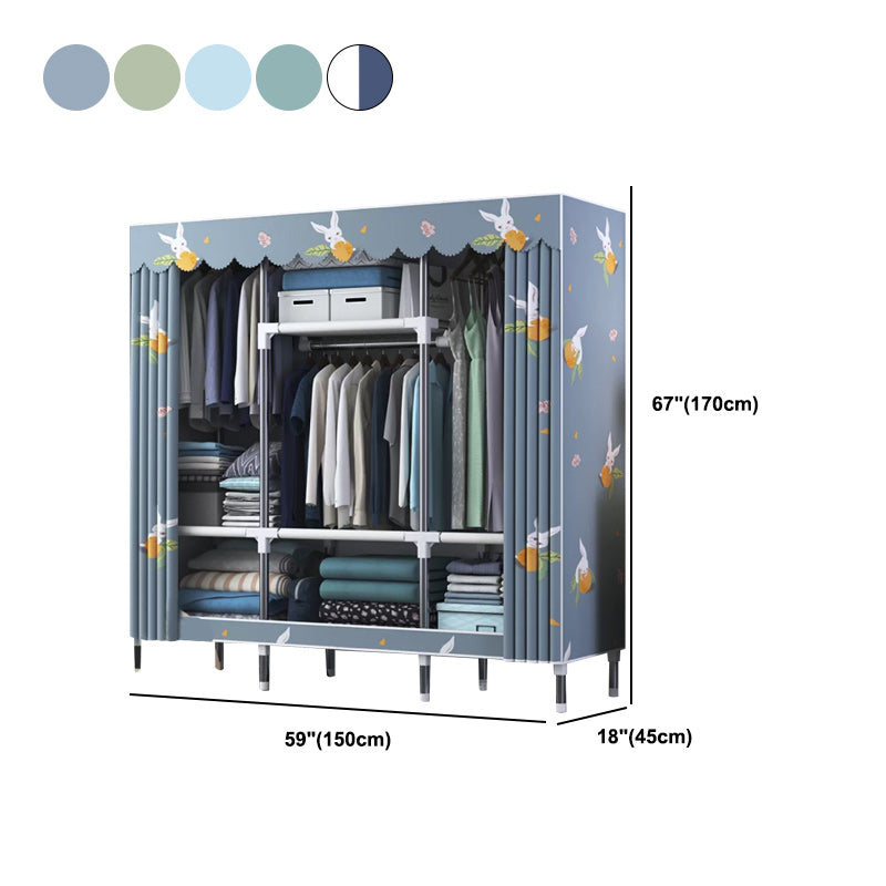 Contemporary Style Wardrobe Metal Bedroom Wardrobe Closet with Shelves