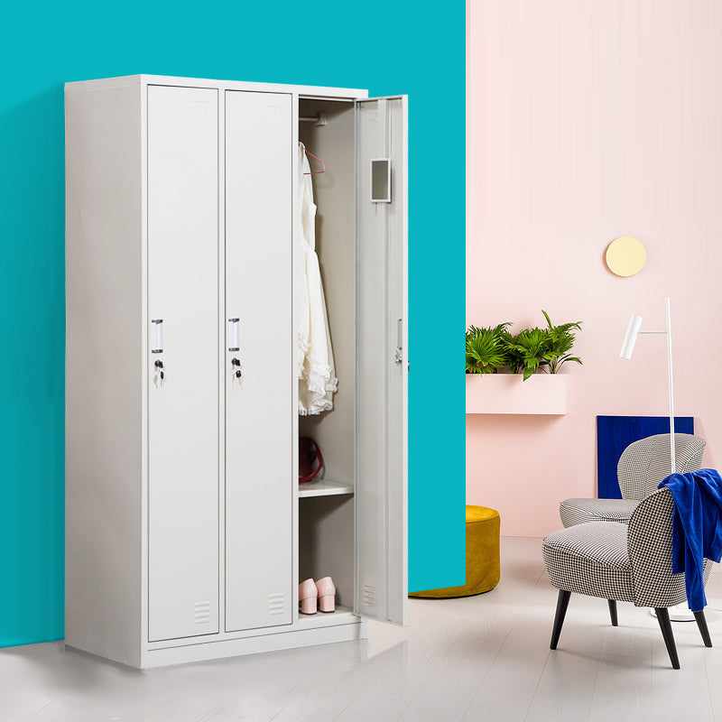 Contemporary Style Steel Wardrobe White Colour Wardrobe Closet for Home