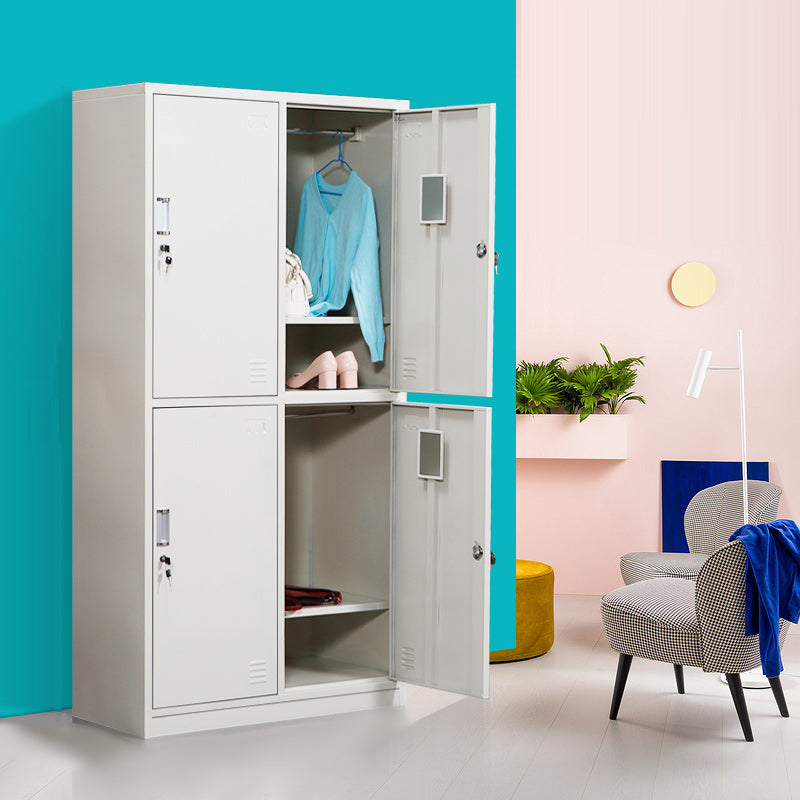 Contemporary Style Steel Wardrobe White Colour Wardrobe Closet for Home
