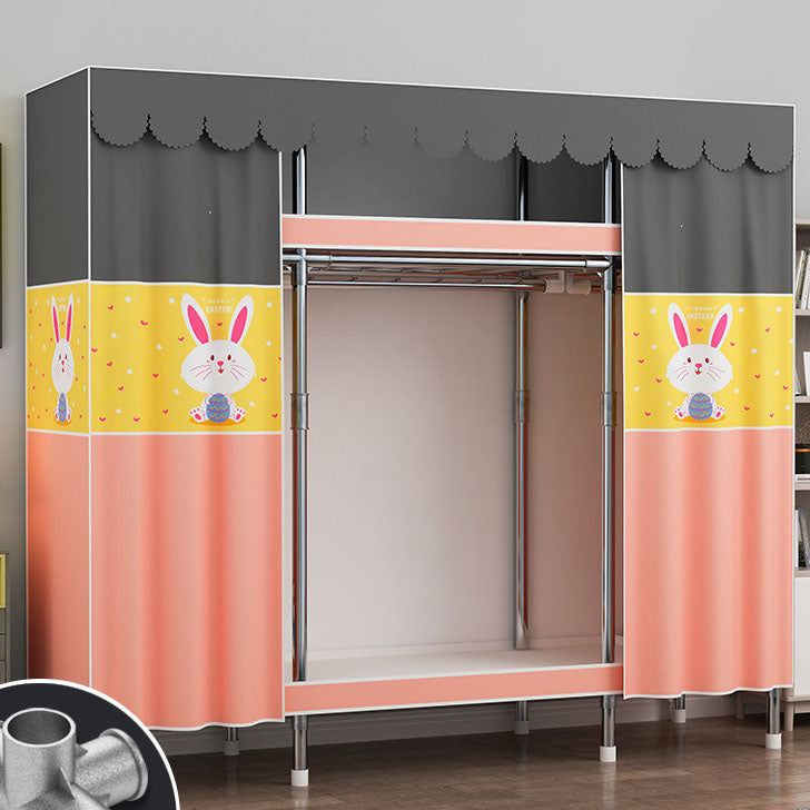 Contemporary Style Steel Wardrobe 2-Tier Metal Wardrobe Closet for Home