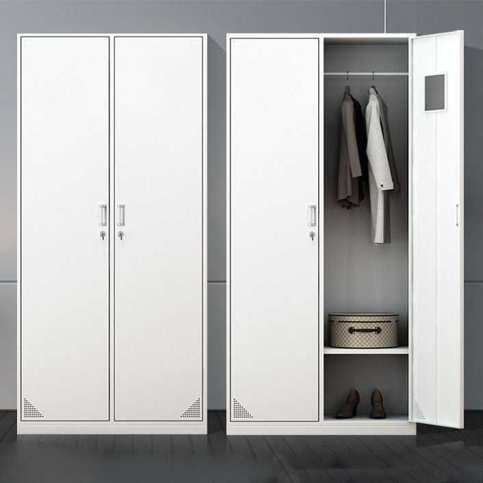 Contemporary Style Steel Wardrobe White Colour Wardrobe Closet with Lock