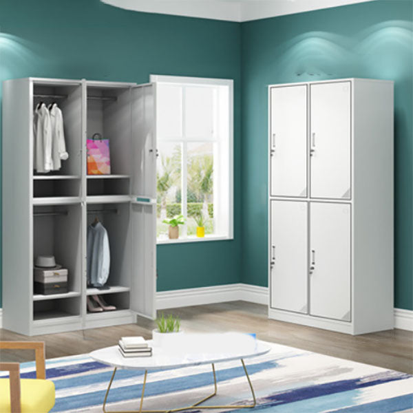 Contemporary Style Steel Wardrobe White Colour Wardrobe Closet with Lock